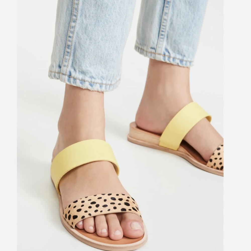 Dolce Vita Yellow and Leopard Print Sandals Size 8 Payce Stlye